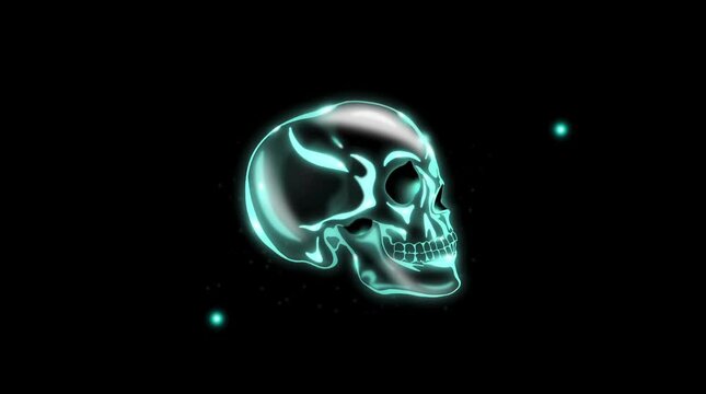 motion graphics of human skull