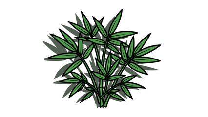 Fototapeta premium Illustration of Cannabis Leaves on White.