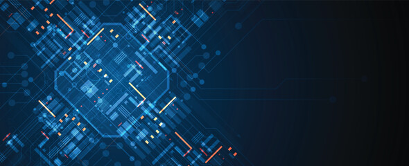 Obraz premium Abstract matrix simulation technology and science background