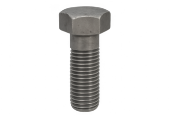 Steel hexagonal head bolt fastener on transparent background