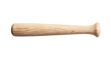 Classic wooden baseball bat sports equipment isolated on a transparent background PNG ready for digital design