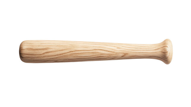 Classic wooden baseball bat sports equipment isolated on a transparent background PNG ready for digital design - Powered by Adobe