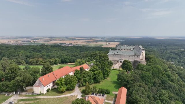 Aerial view of the Cerveny kamen Castle in Slovakia
