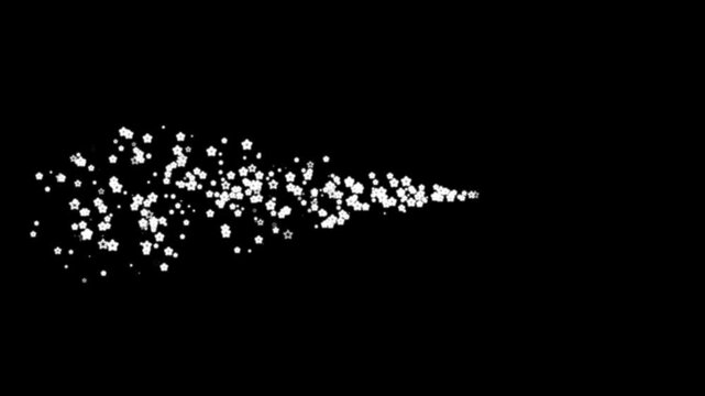 Shimmering white glitter particles trail with glowing sparkle stars, twinkling starlight dust, glitter stars magic sparkling line,silver shine effect, elegant luxury background animation loop in 4k