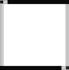 Minimal Geometric Border Frame Black and White Line Art Vector Illustration