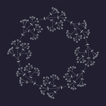 Decorative floral simple vector frame