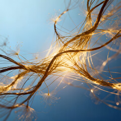 AI Image Of Golden Glowing Nervous System 