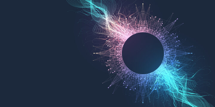 AI Banner Concept In The Digital Style. Generative Ideas Design Element For Internet Technology. Futuristic Technology Concept Artificial Intelligence.