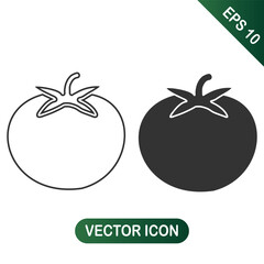 Minimalist Tomato Vegetable Icons for UI Design