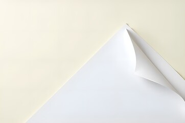 Curled Page Corner on White Paper Background