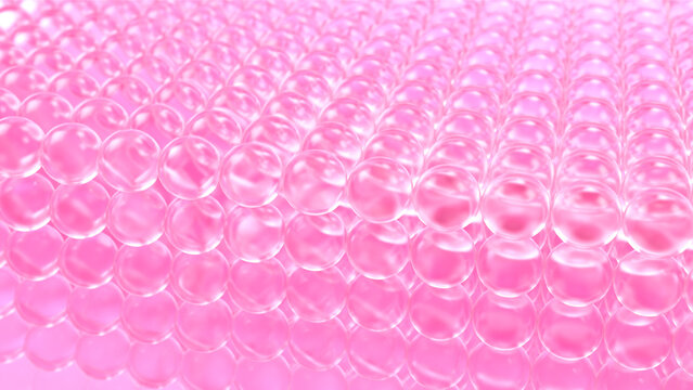 Pink Glossy Bubble Pattern Abstract Background