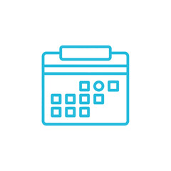 Fototapeta premium Modern Calendar Icon - Simple Blue Outline for Planning & Scheduling