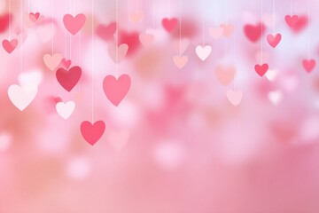 Sweet Abstract Heart Shapes in Pastel Pink for Wedding and Anniversary