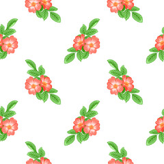 Flower vector seamless pattern illustration floral background 
