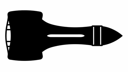 Modern black hammer icon with sleek handle and balanced design