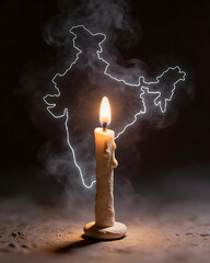 burning candle in the dark, 