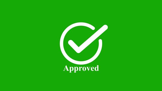 Approved mark icon animation. Approval, success, agreement motion graphics. tick sign accepts select confirm 4k video footage. Animated checkbox circle sign symbol.
