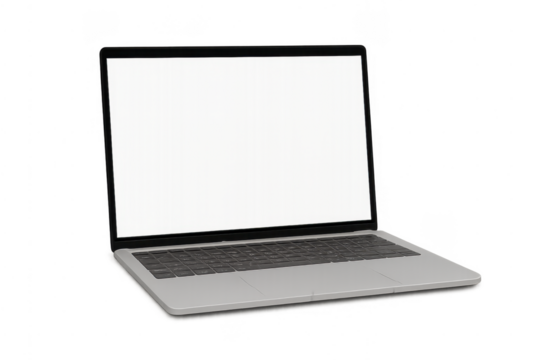 Laptop computer screen blank mockup transparent background - Powered by Adobe