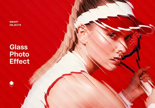 Diagonal Glass Photo Effect Mockup