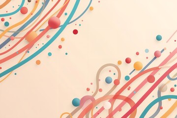 A vibrant and colorful abstract background with swirling lines and dots