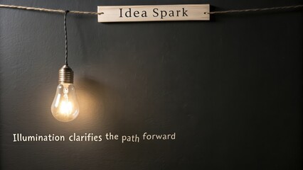 Illuminated Light Bulb Inspires Idea Spark, Clarifying the Path Forward.