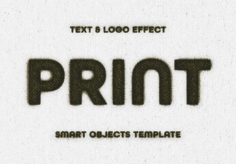 Dirty Print Text & Logo Effect Mockup