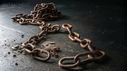 Interlocking Rusted Metal Chains Forming a Textured Surface