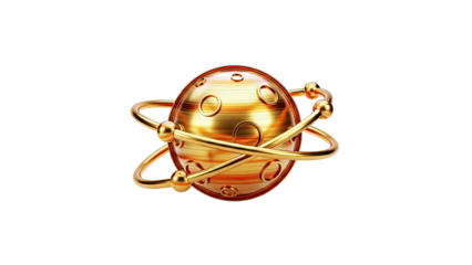 Golden Atom Model with Orbits
