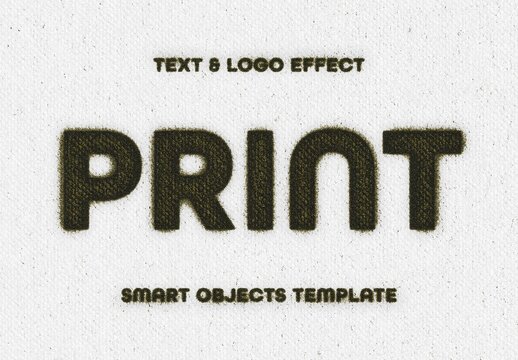 Dirty Print Text & Logo Effect Mockup