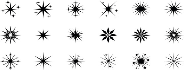 Collection of various starburst graphics on a white background