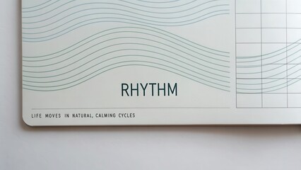 The Word Rhythm with Faint Undulating Lines Creating a Calming Pattern