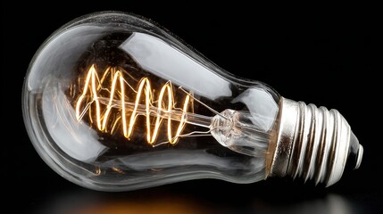 A light bulb glows with a warm, inviting light, casting a soft glow on the dark background. An image that exudes a sense of warmth and calm.