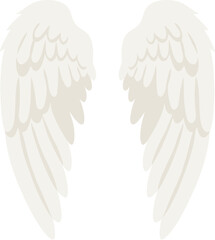 Obraz premium Cute Cartoonish Angel Wings Illustration Two Sided White Creamy Color