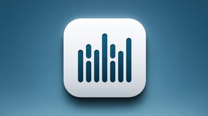 Abstract graphic representation of data analytics with vertical bars on a smooth blue background