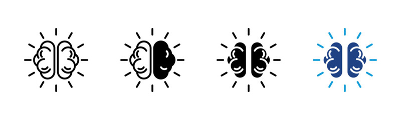 Brain icon set multiple style collection © santerabos