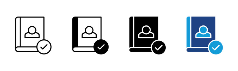 Reference Book icon set multiple style collection