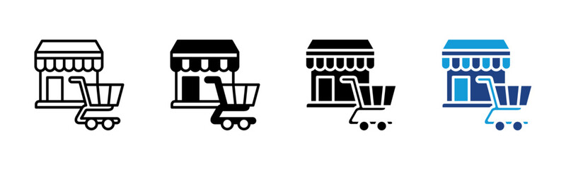 Market icon set multiple style collection