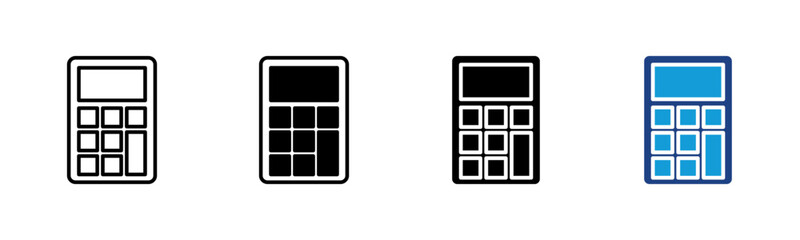 Calculator icon set multiple style collection