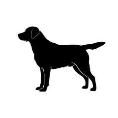 Fototapeta premium Minimalist dog silhouette art featuring a Labrador Retriever, sharp contours, balanced stance, modern graphic style.”