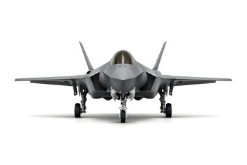 Fototapeta premium Minimalist Studio Photograph of F-35 Lightning II Stealth Fighter on White Background