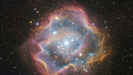 Stunning Nebula in Space with Vibrant Colors and Stars in the Galaxy