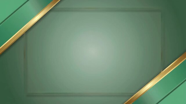 Stylish Green and Gold Frame Background Video.