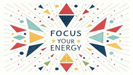 Focus Your Energy: Dynamic Geometric Shapes Converge in a Vibrant Abstract Composition
