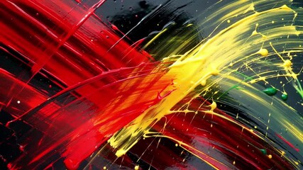 Black History Month Celebration Motion Background with Pan-African Brush Strokes, Gold Frame, and Inspiring Quote