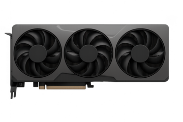 Computer graphics card with triple fan system