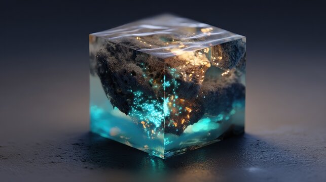 Abstract transparent cube