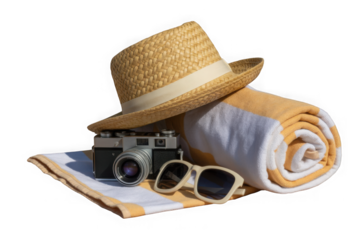 Summer Vacation Beach Essentials Transparency Background
