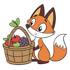 fox in basket