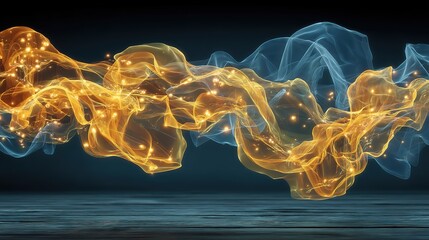 Cosmic Golden Glow Patterns for Technology and Science Themes