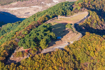 충북 단양군 온달산성의 가을 풍경
